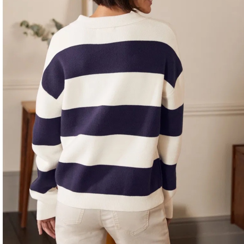 Boden Striped Knitted Rugby Jumper 12 - Picture 2 of 6